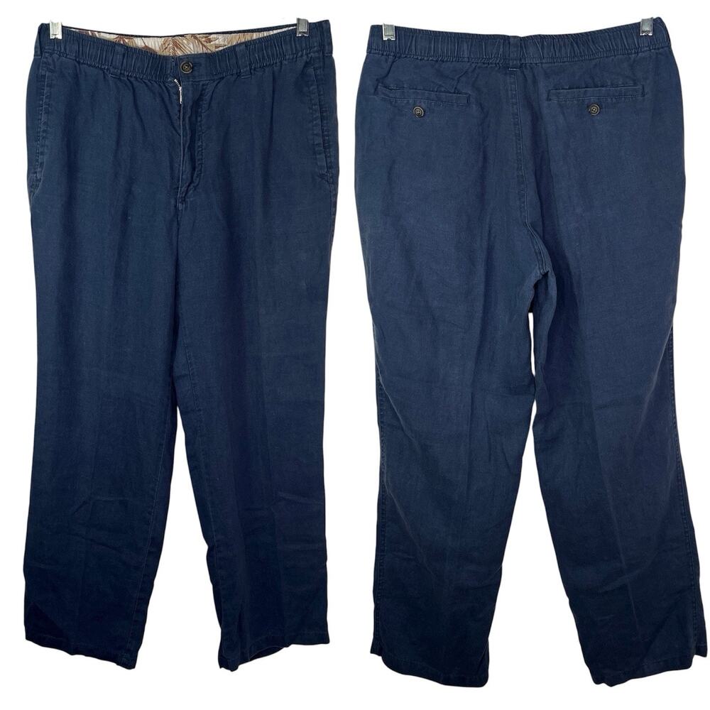 28 Palms Mens Linen Pants Blue Size M/30in, Casual, Comfy, Summer, Spring, City